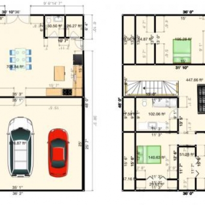 36x48 Floor Plan Example